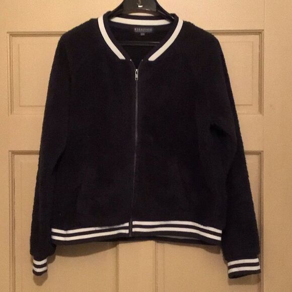 PJ SALVAGE WOMENS BOMBER BABE BLACK PLUSH ZIP FRONT JACKET - Picture 4 of 9